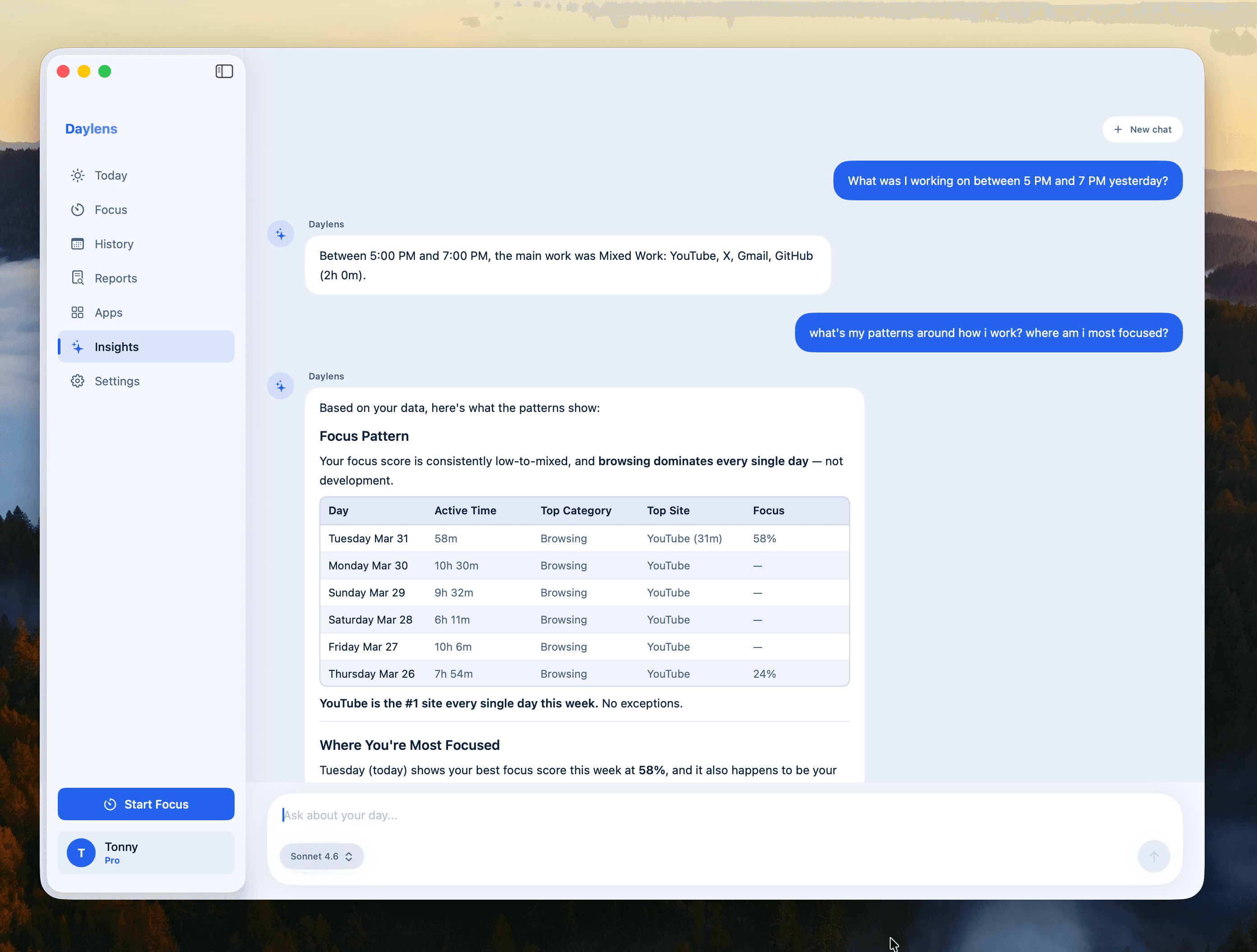 Daylens screenshot 3