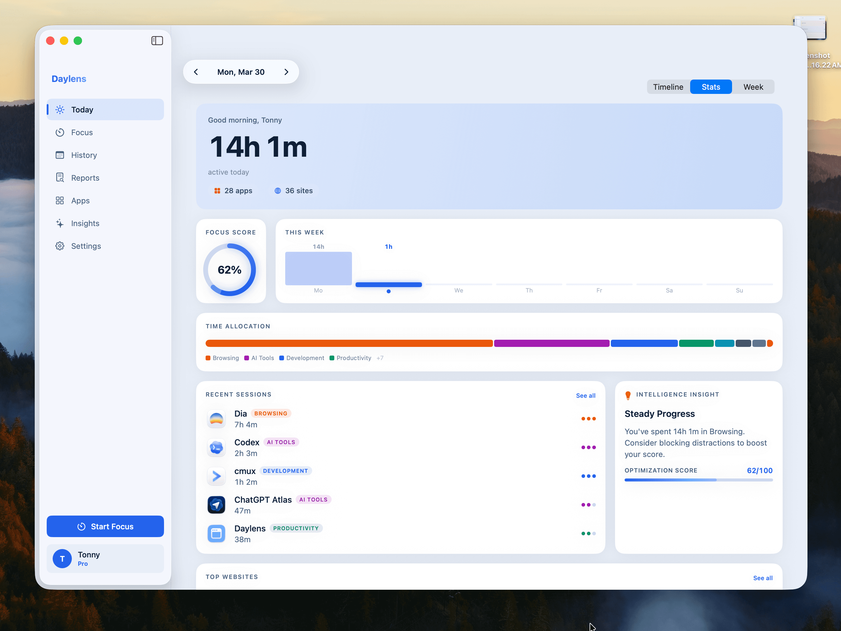 Daylens screenshot 1